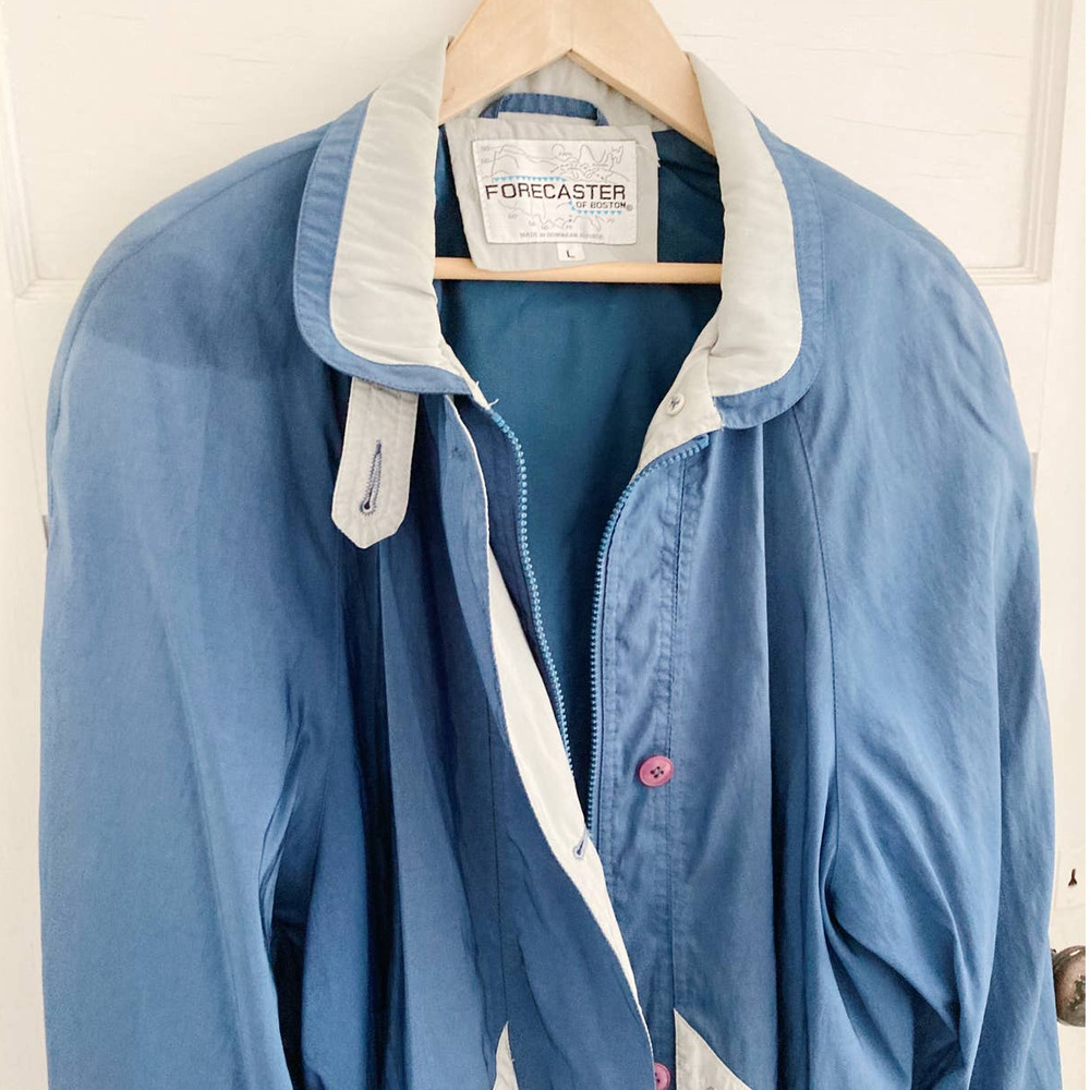 Vintage Forecaster of Boston Blue Longline Windbreaker Lightweight Jacket - Picture 8 of 13